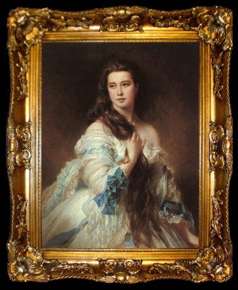 framed  Franz Xaver Winterhalter Portrait of Madame Barbe de Rimsky-Korsakov, ta009-2